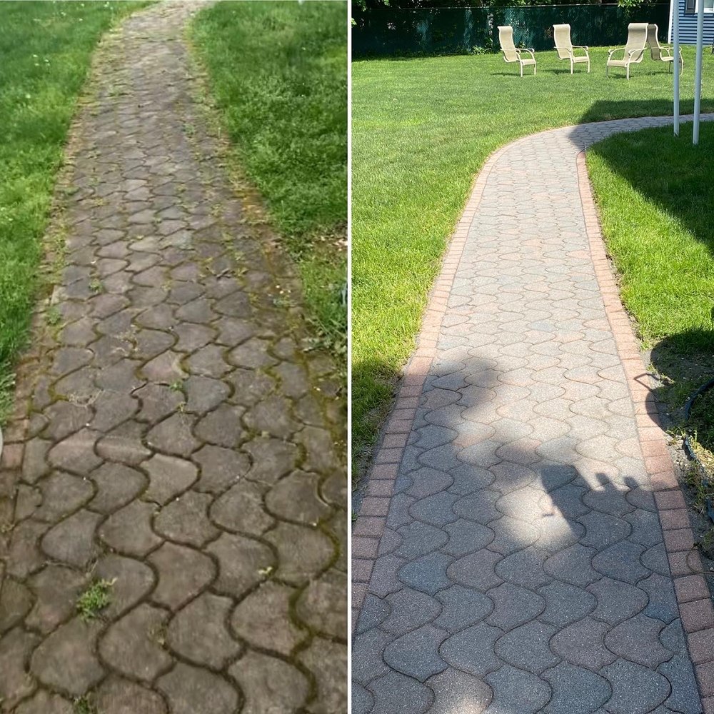 Driveway pressure washing