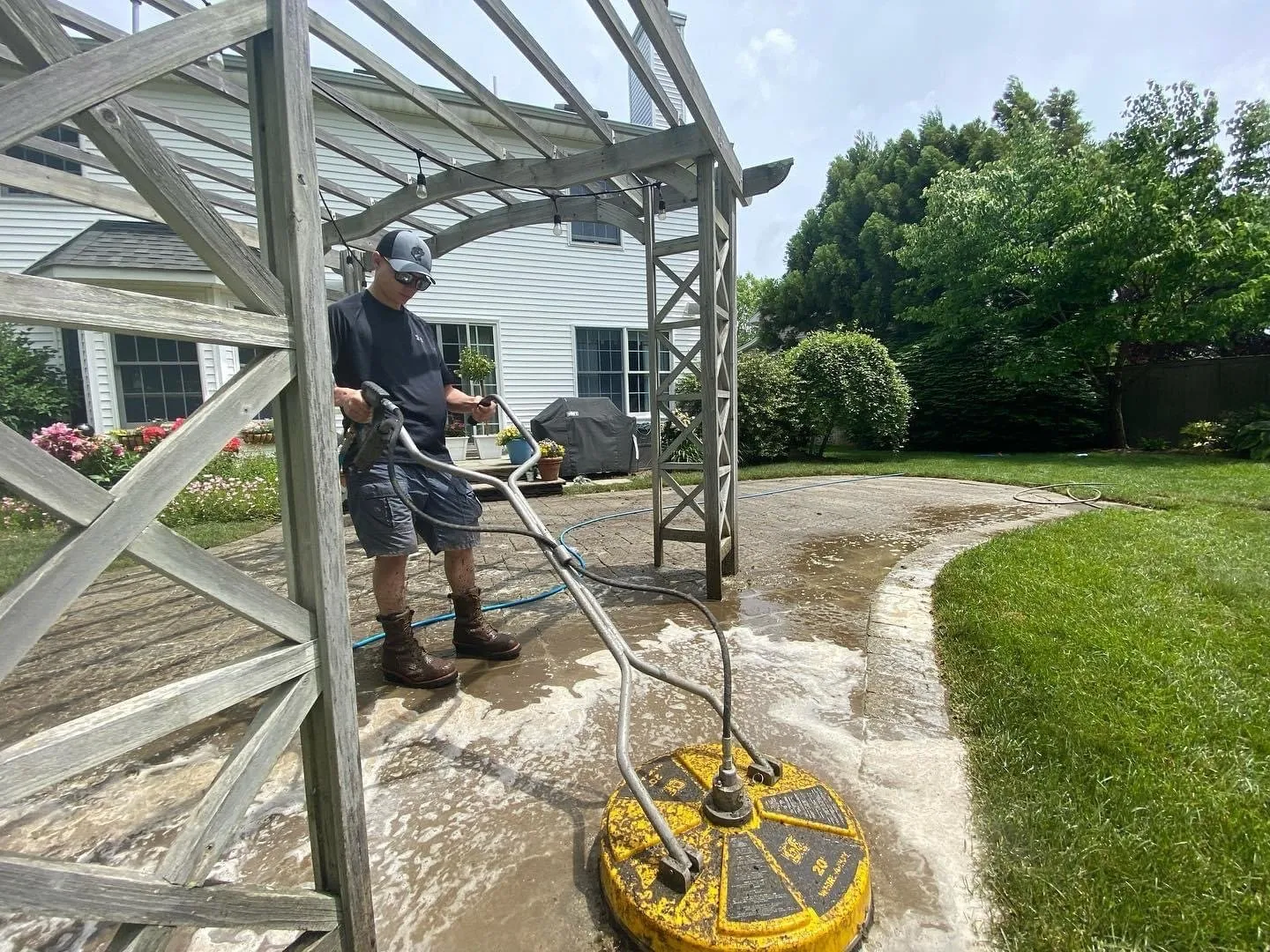 Paver sealing project on Long Island