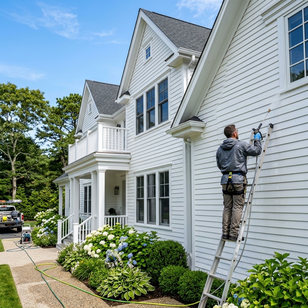 Vinyl siding cleaning