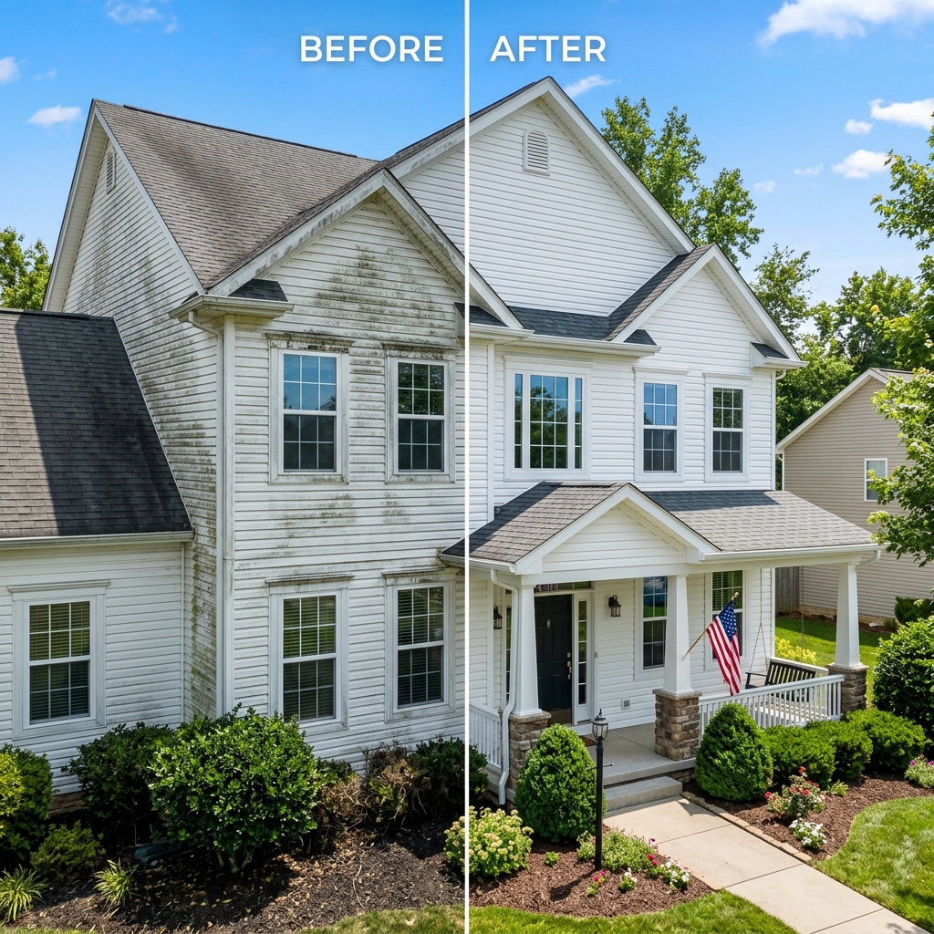 Vinyl Siding Soft Washing Front View