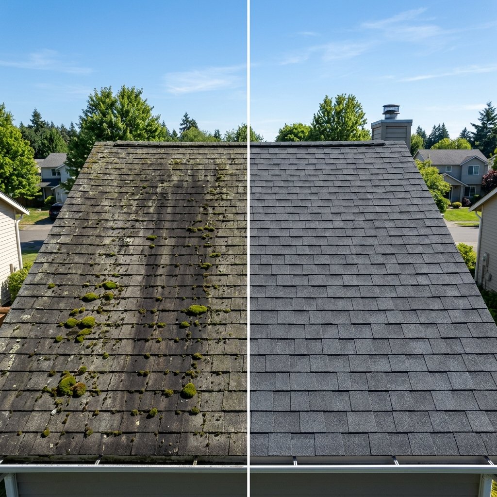 Roof Algae Soft Wash in Cold Spring Harbor NY